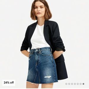 Everlane denim skirt raw hem, size 27